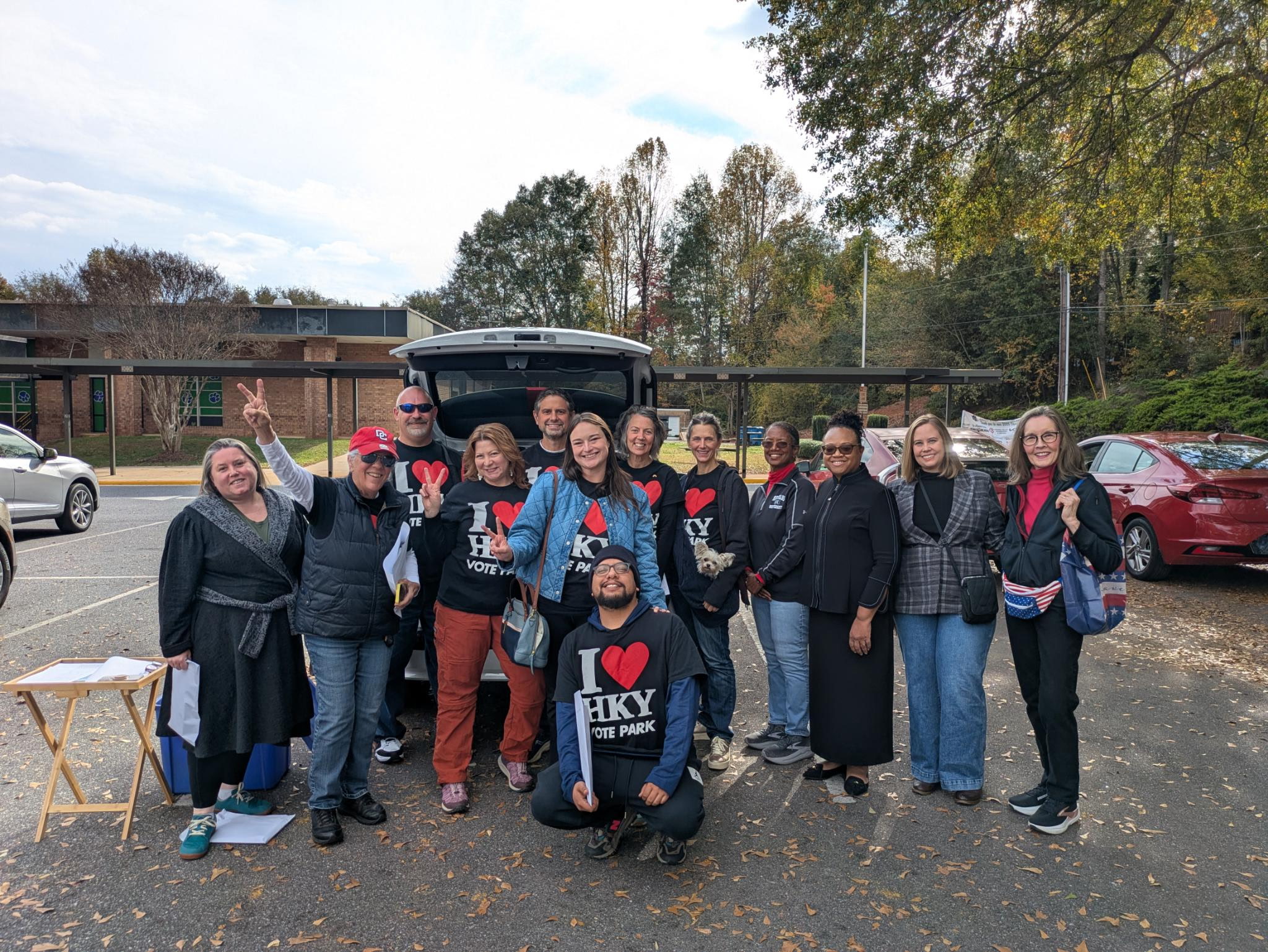 Park Inglefield canvassing with volunteers in District 96